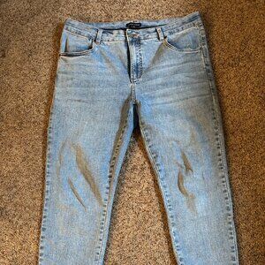 Universal Standard Seine High Rise Skinny Jeans  - Distressed Light Blue Size 14